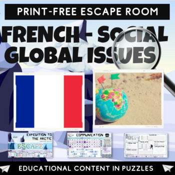 Preview of French - Social Global issue Escape Room