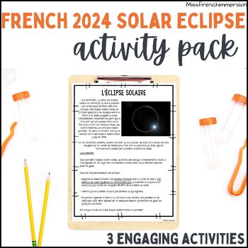 Preview of French Solar Eclipse 2024 Activities  - L'éclipse solaire 2024 4e-6e année