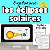 French Solar Eclipse Worksheets and Digital Resource, les 