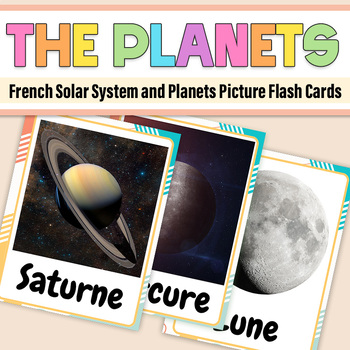 Preview of French Solar System Flashcards/Solar System and Planets Picture and Word