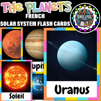 Preview of French Solar System Flashcards/Solar System and Planets Picture and Word