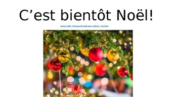 Preview of French Song Christmas / vocabulary focus - Joyeux Noël - C'est bientôt Noël