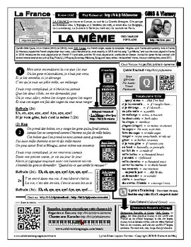 Preview of French Song: La Même (+ Multimedia Resources)