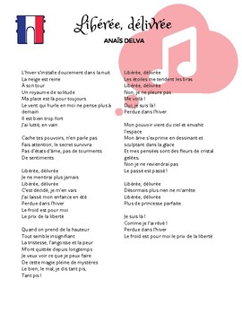 French Song: Libérée, délivrée (from Frozen) - Anaïs Delva