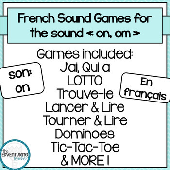 Preview of French Sound Games - decodable French phonics - jeux d'activités son "on" BUNDLE