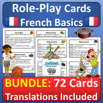 Preview of French Speaking Activities Role Play Printable Conversation or Dialogues BUNDLE