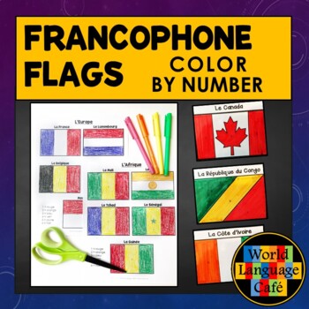 Preview of FRENCH SPEAKING COUNTRIES FLAGS ⭐ Coloring ⭐ Francophone Countries Flags