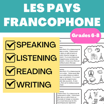 Preview of French Speaking Countries Unit - Worksheets, Chat Mats, Games and Project