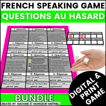 Preview of French Speaking Listening Activity Game Questions 1 & 2 BUNDLE Jeu communication