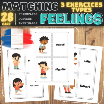 French Speech Therapy Resource: Antonym Feeling Flashcard for Kids with ...