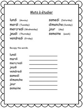 French Spelling Days of the week and Months by Miss Butterfly | TpT