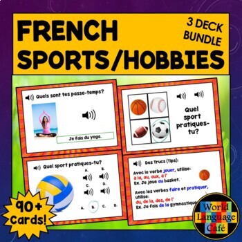 Preview of FRENCH SPORTS BOOM CARDS BUNDLE ⭐ French Hobbies Boom Cards ⭐ French Task Cards