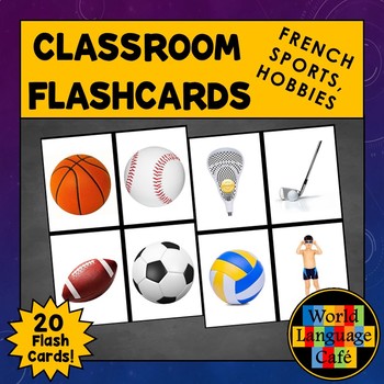 Preview of French Sports Flashcards Hobbies Pastimes Les sports Les passe-temps
