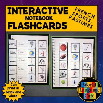 Preview of French Sports Hobbies Pastimes Flashcards INB Les Passetemps Les Sports