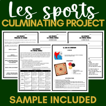 Preview of French Sports Project | Culminating Assignment | Choice Board with Rubric