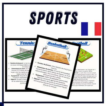 Preview of French Sports Reading Passage Comprehension Prep Grade