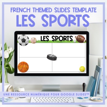 Preview of French Sports Themed Google Slides Template | Distance Learning