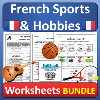 french sports and hobbies worksheets les sports et les passe temps in french