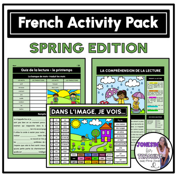 Preview of Core French Immersion Spring Printemps Bundle - Activity Pack for the 4 strands