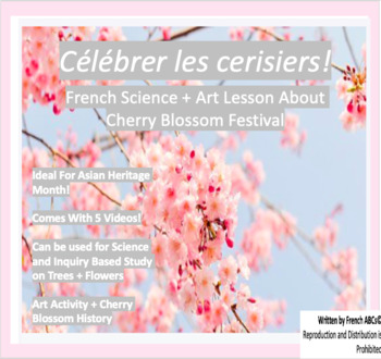 Preview of French Spring Cherry Blossoms Mini Virtual Field Trip + Science, Art Activities