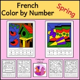 French Spring Color by Number to 20 - Printemps Coloriages
