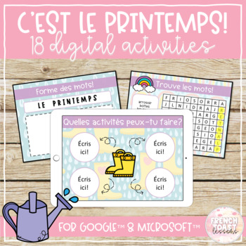 Preview of French Spring Digital Activities | Le printemps