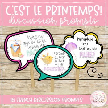 Preview of French Spring & Easter Discussion Prompts | Le printemps