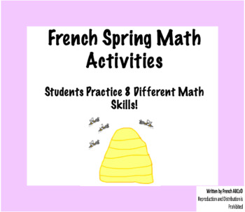 Preview of French Spring Math Activities | Activités de maths pour le printemps