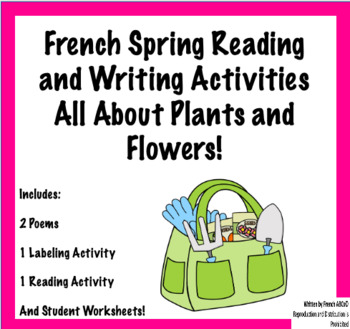 Preview of French Spring Reading + Writing Activities - All About Plants + Flowers