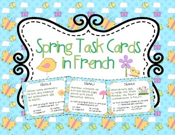 Preview of French Spring Task Cards - Le printemps