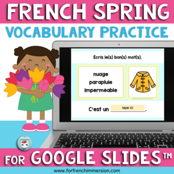 Preview of French Spring Vocabulary for Google Slides™ Les mots du printemps | VOCABULAIRE