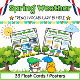 French Spring Weather Flash Cards BUNDLE for PreK-Kinder K