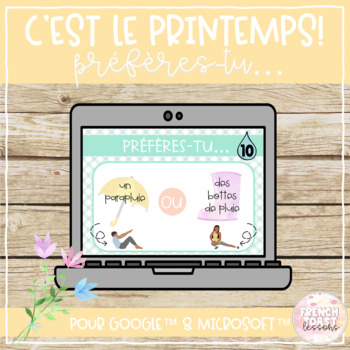 Preview of French Spring Would You Rather Digital Slides | Le printemps