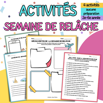 Preview of French Spring break Activities Winter Holiday Break | Semaine de relâche