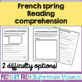 French - Spring reading comprehension sheets