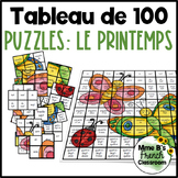 French Spring-themed 100s chart puzzles | Le printemps tab