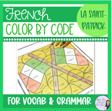 French St. Patrick's Day color by code activity COLORIAGES