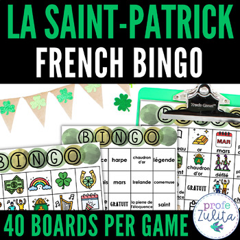 Preview of French St. Patrick's Day La Saint-Patrick Activity BINGO Games