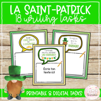 Preview of French St. Patrick's Day Printable & Digital Writing Tasks | La Saint-Patrick