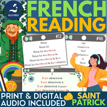 Preview of French St Patrick's Day Reading fluency passages for beginners Lecture Fluence