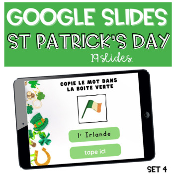 Preview of French St Patrick 's Day Vocabulary GOOGLE SLIDES Spelling Activity SET 4