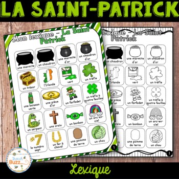 Preview of French St. Patrick's Day Vocabulary - Saint-Patrick - lexique