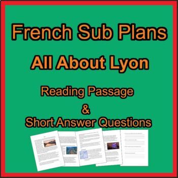 Preview of French Sub Plans - All About Lyon