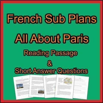 Preview of French Sub Plans - All About Paris