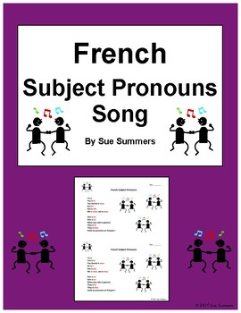 Preview of French Subject Pronouns Song