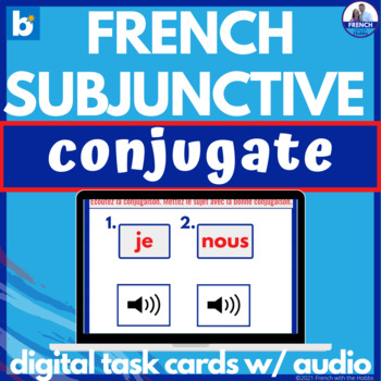 Preview of French Subjunctive Conjugation Practice with Boom™ Digital Task Cards subjonctif