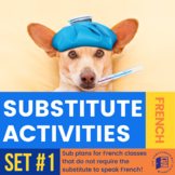 French Substitute Activities Bundle #1 - Sub plans for Fre