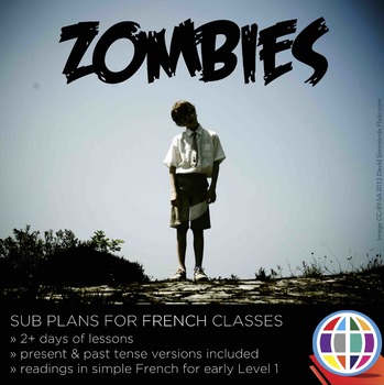 Preview of French no-prep Substitute Activities: ZOMBIES