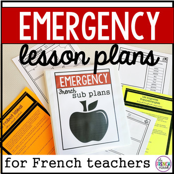 Preview of French Substitute Emergency Lesson Plans