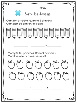 French Subtraction Bundle by Parlez-vous francais | TpT